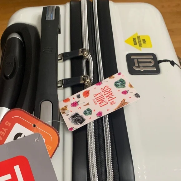 White Hard-Shell Emily in Paris Carry-On with Paris Sketch & Lavender Accents - Picture 5 of 16